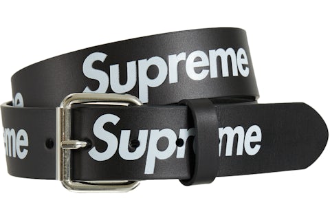 Supreme Repeat Leather Belt Black SS22 US