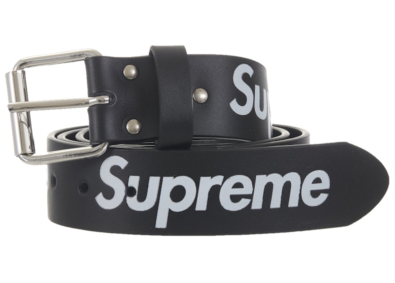 SUPREME Pre-owned Repeat Leather Belt (fw25) In Black