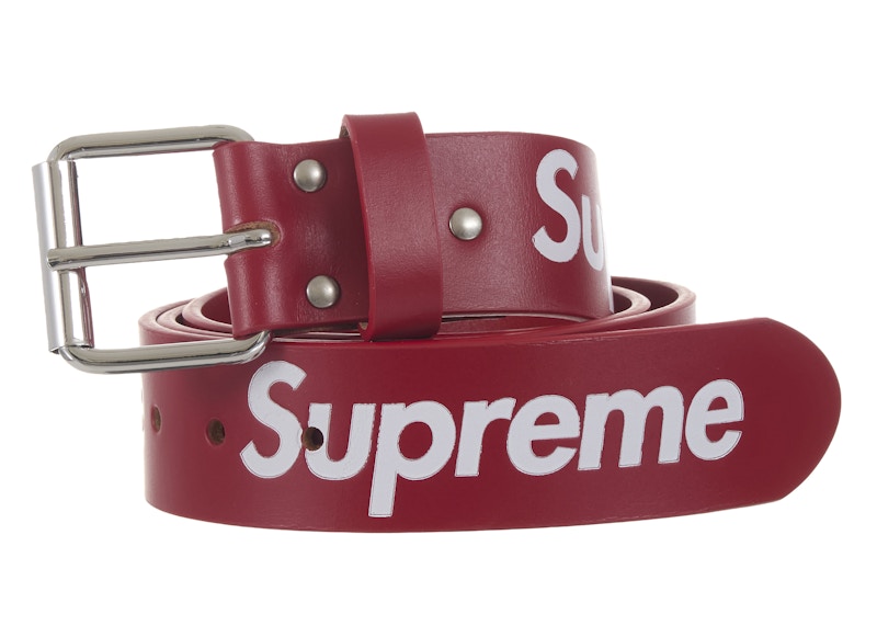 Pre-owned Supreme Repeat Leather Belt (fw25) In Red
