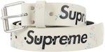 Supreme Repeat Leather Belt (FW25) White