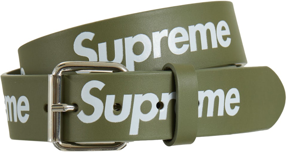 Supreme Repeat Leather Belt Red