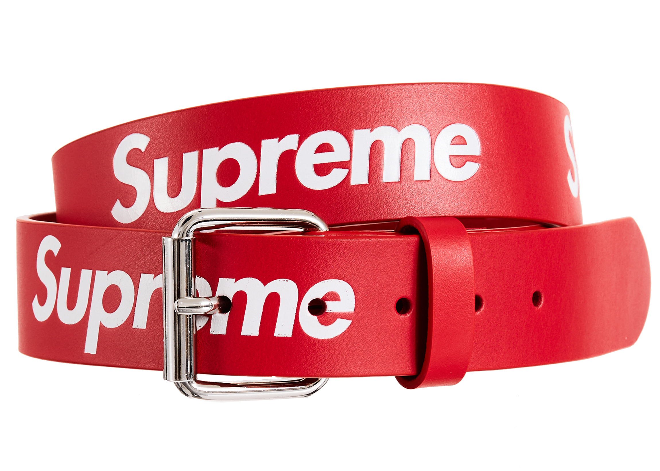 Supreme Repeat Leather Belt Red - SS22 - TW