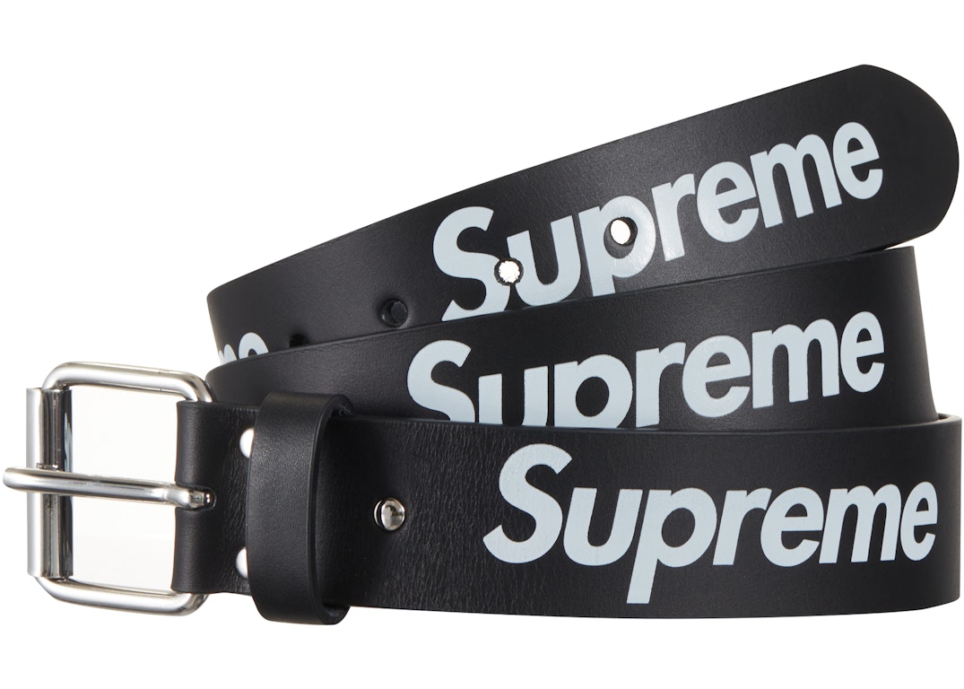 Pre-owned Supreme Repeat Leather Belt (ss23) Black