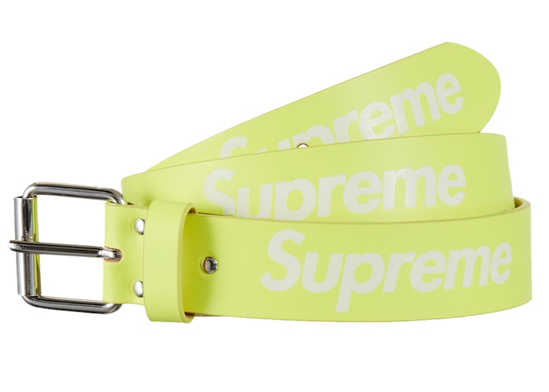 Supreme Repeat Leather Belt (SS23) Fluorescent Yellow