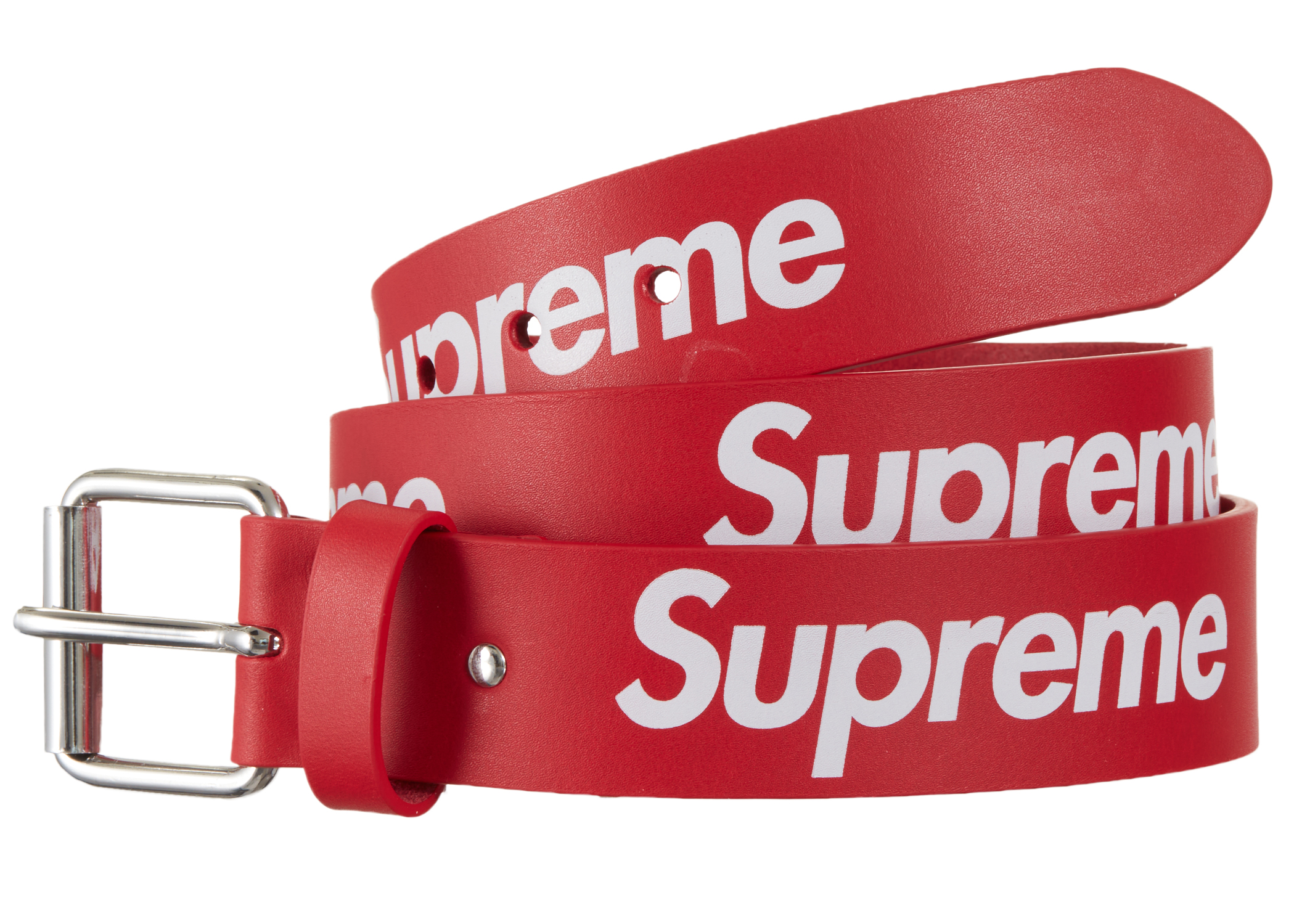 Supreme Repeat Leather Belt Red - SS22 - US