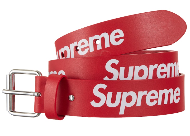 Supreme Repeat Leather Belt Red-