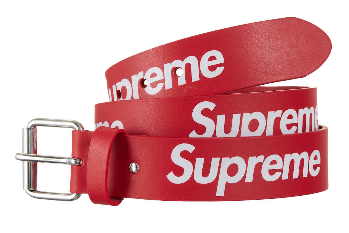 Pre-owned Supreme Repeat Leather Belt (ss23) Red