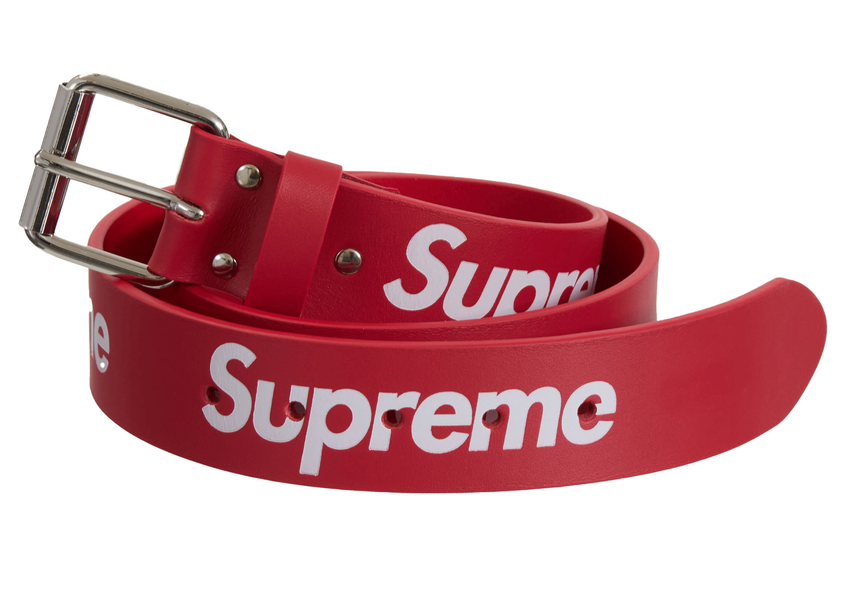 Supreme Repeat Leather Belt (SS24) Red - SS24 - US