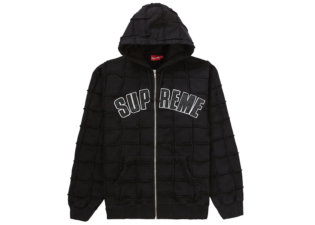 Pre-owned Supreme Reverse Patchwork Zip Up Hooded Sweatshirt Black
