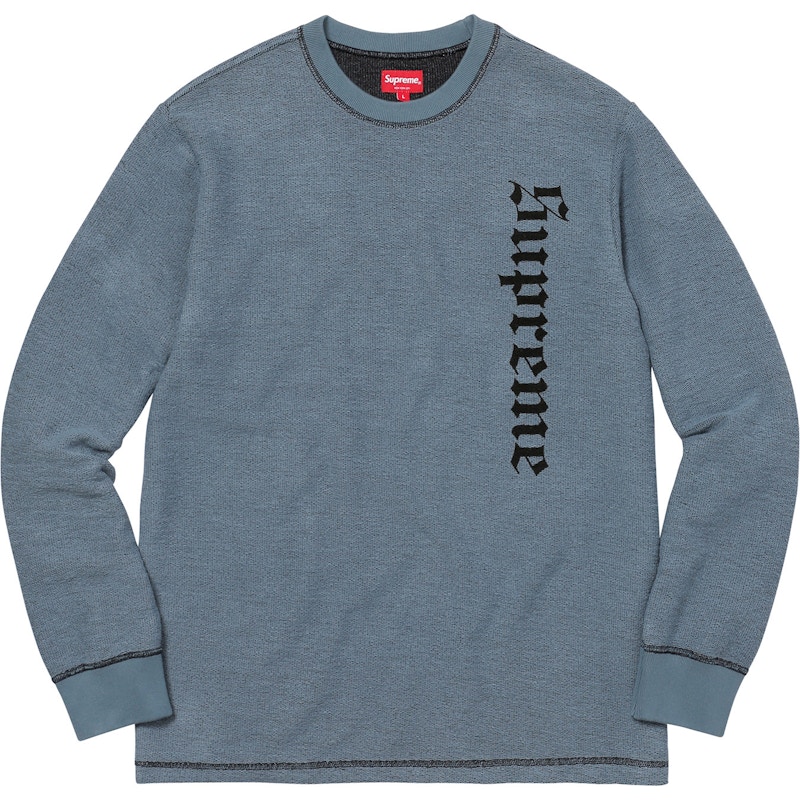 Supreme Reverse Terry L/S Top Slate Men's - FW17 - US