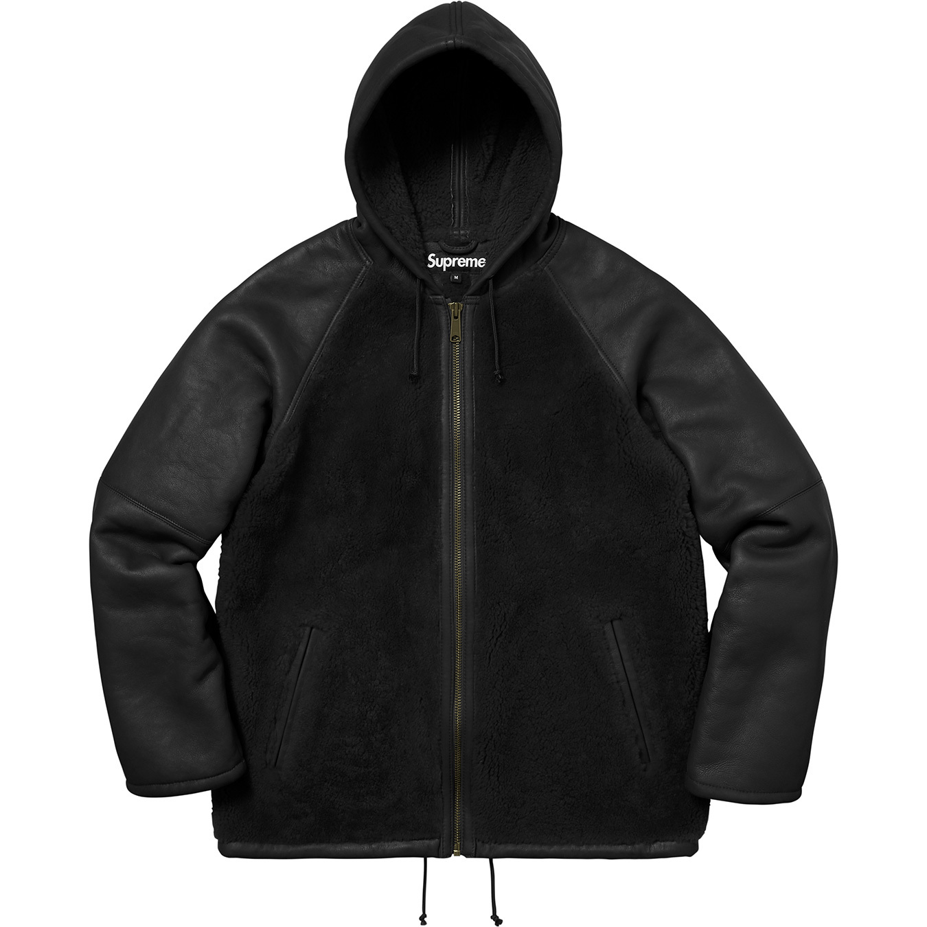 Supreme Reversed Shearling Hooded Jacket Black - FW17 - US