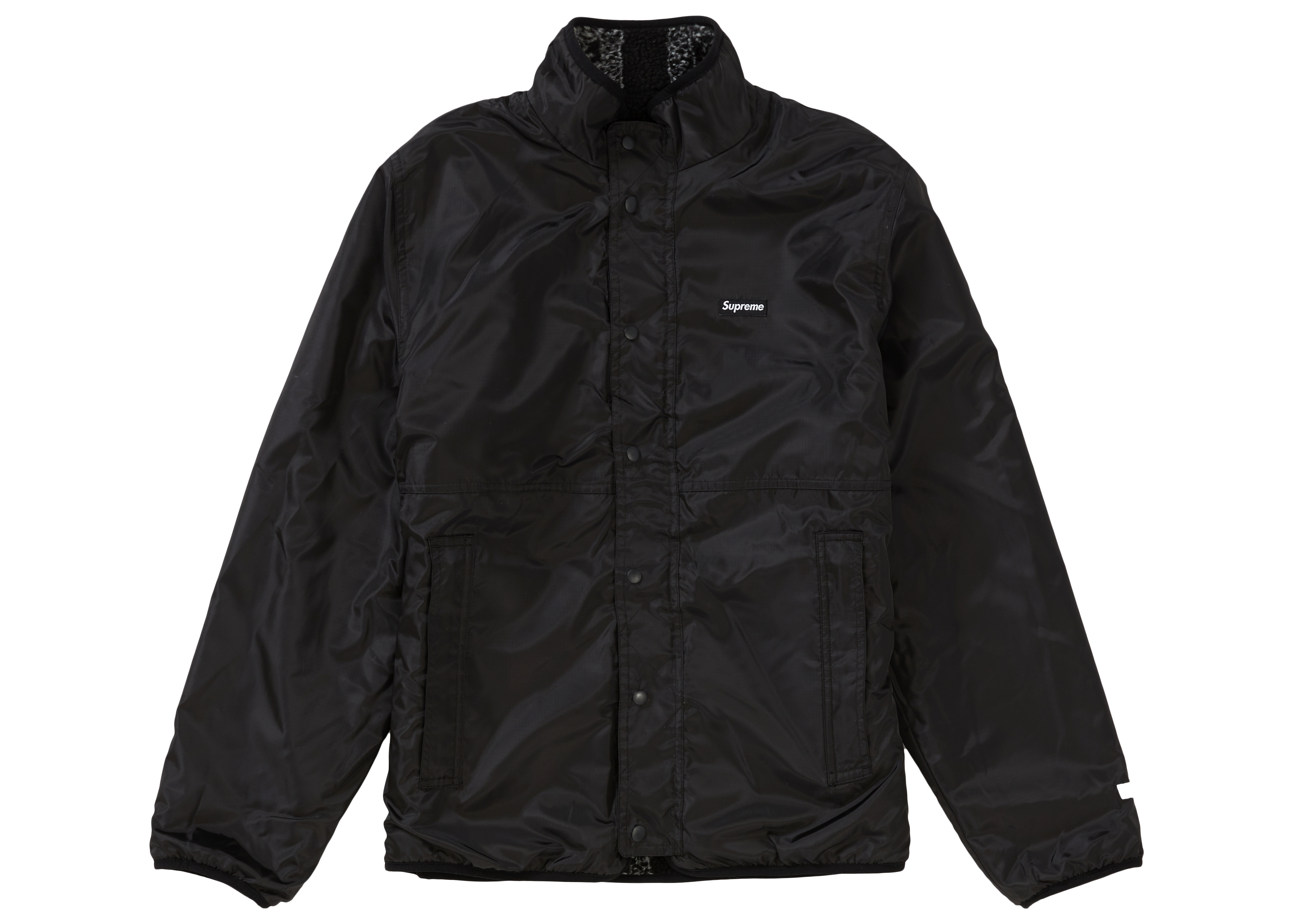 Supreme Reversible Bandana Fleece Jacket Black Men's - FW19 - GB