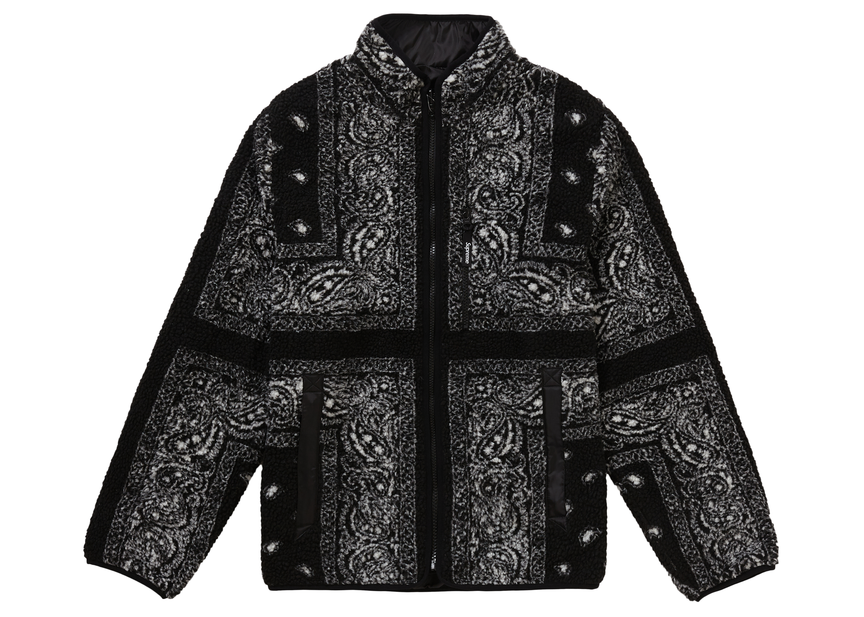 Supreme Reversible Bandana Fleece Jacket Black