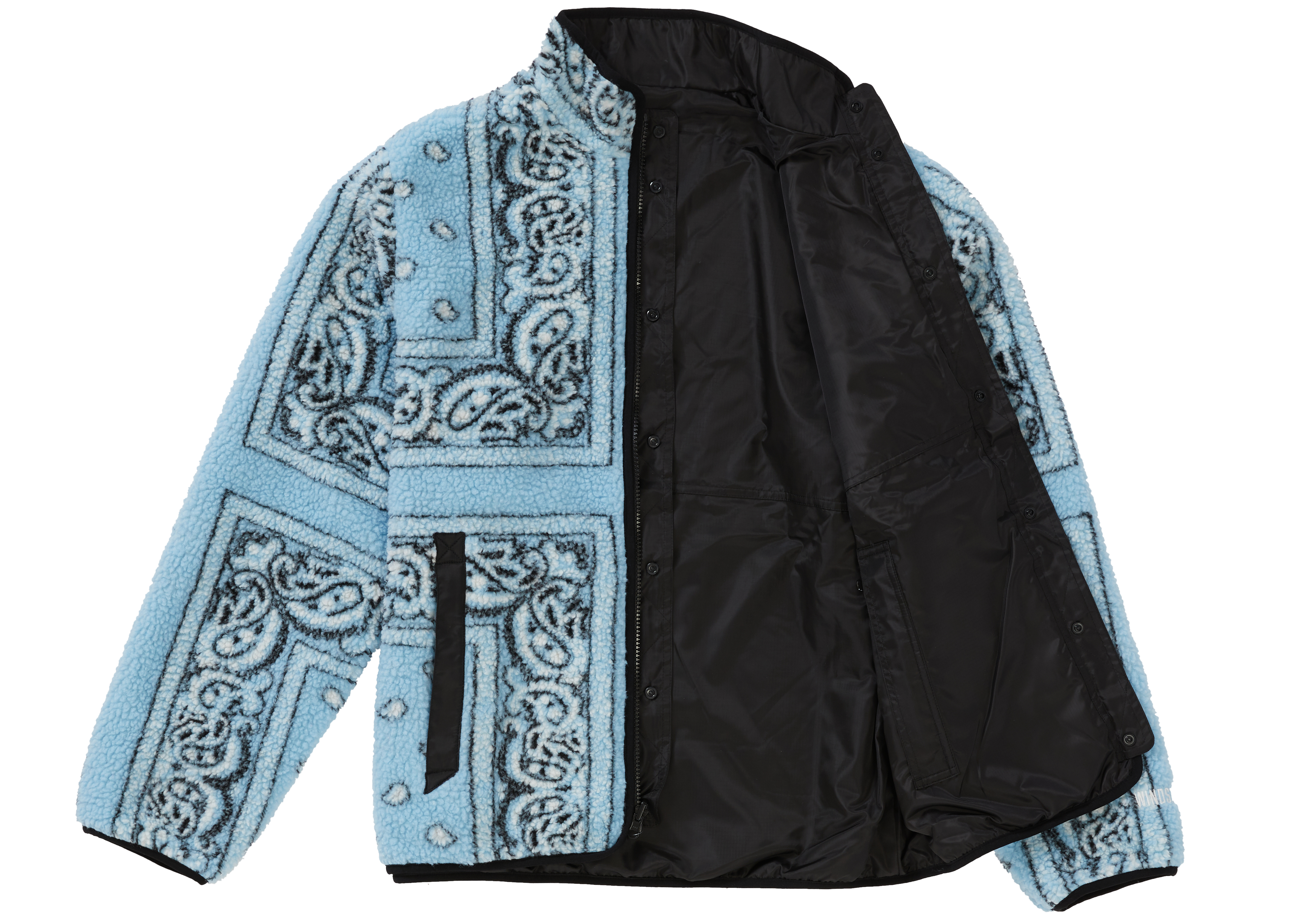 Supreme Reversible Bandana Fleece Jacket Light Blue Men's - FW19 - US