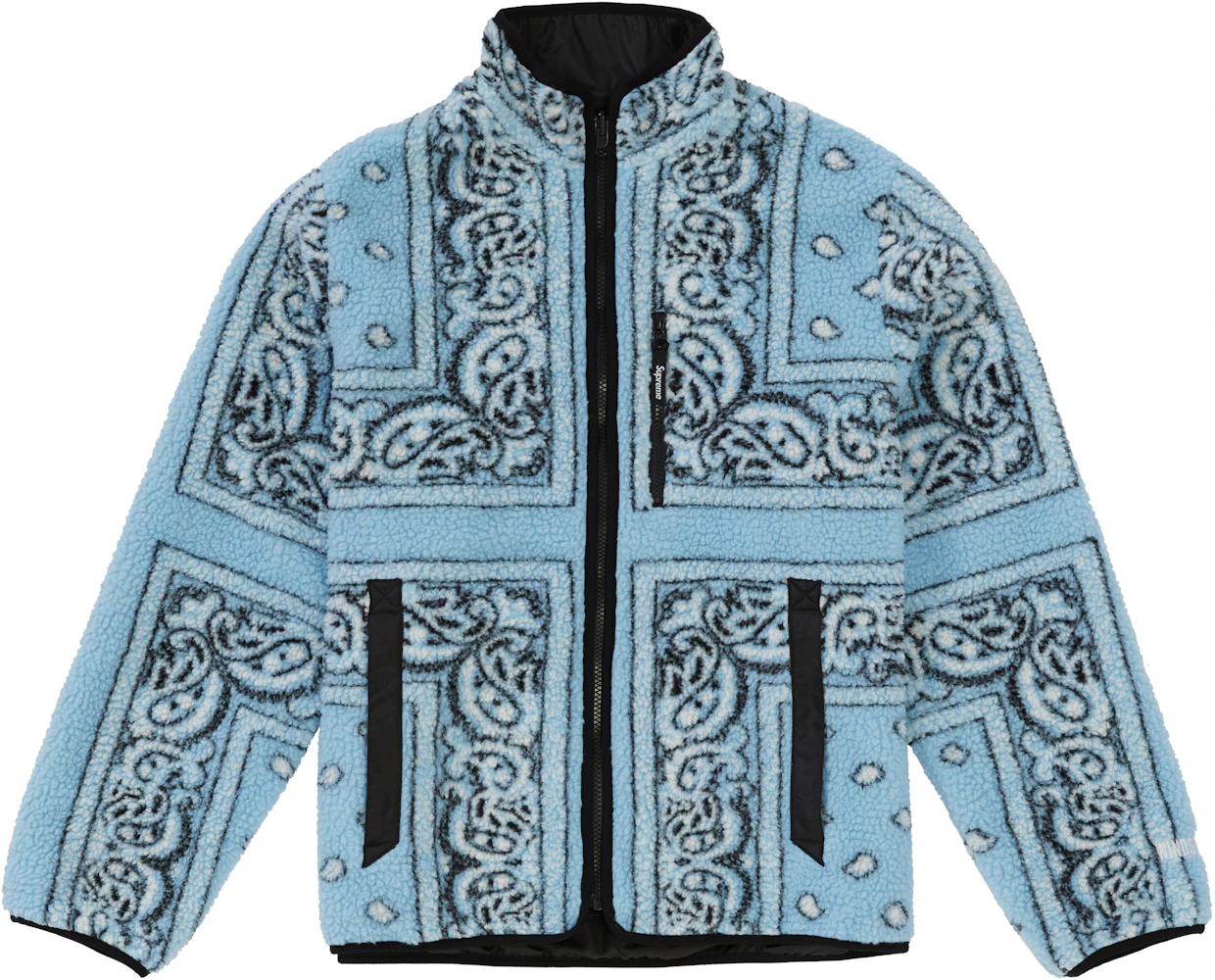Supreme Reversible Bandana Fleece Jacket Light Blue Herren - FW19 - DE