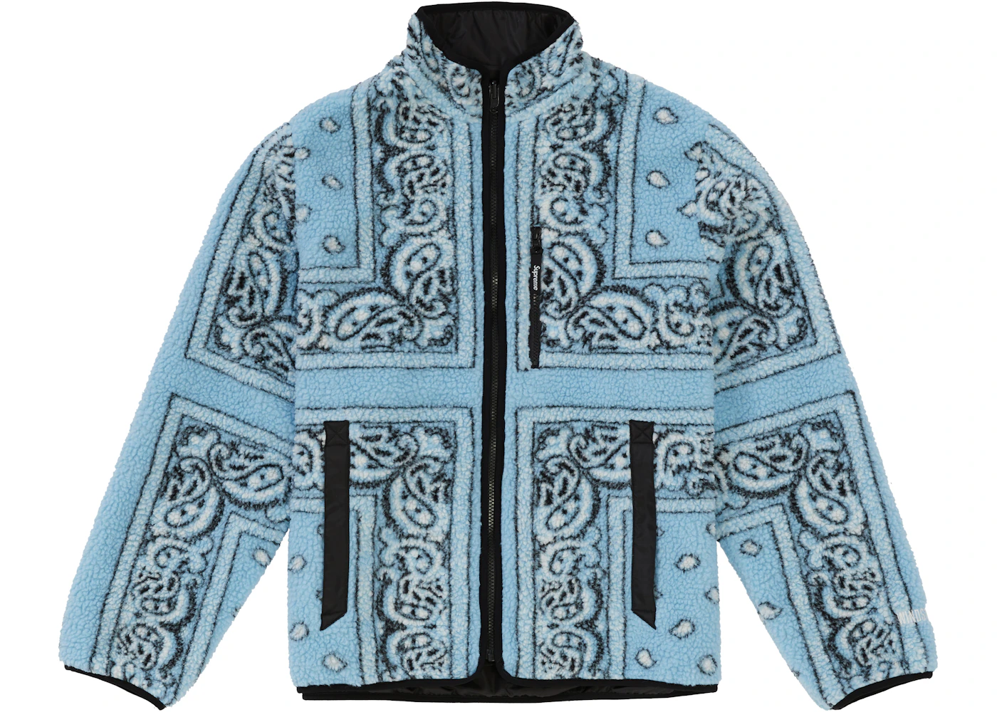 Supreme reversible bandana fleece jacket black Clearance