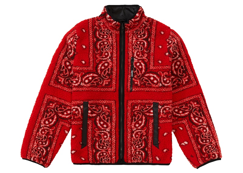 supreme reversible bandana fleece jacket-