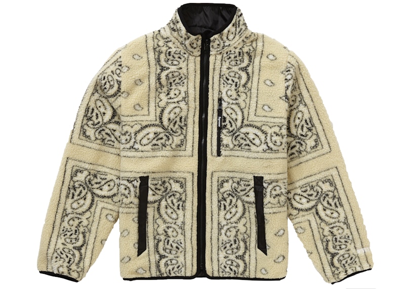 Supreme Reversible Bandana Fleece Jacket Tan Men's - FW19 - US