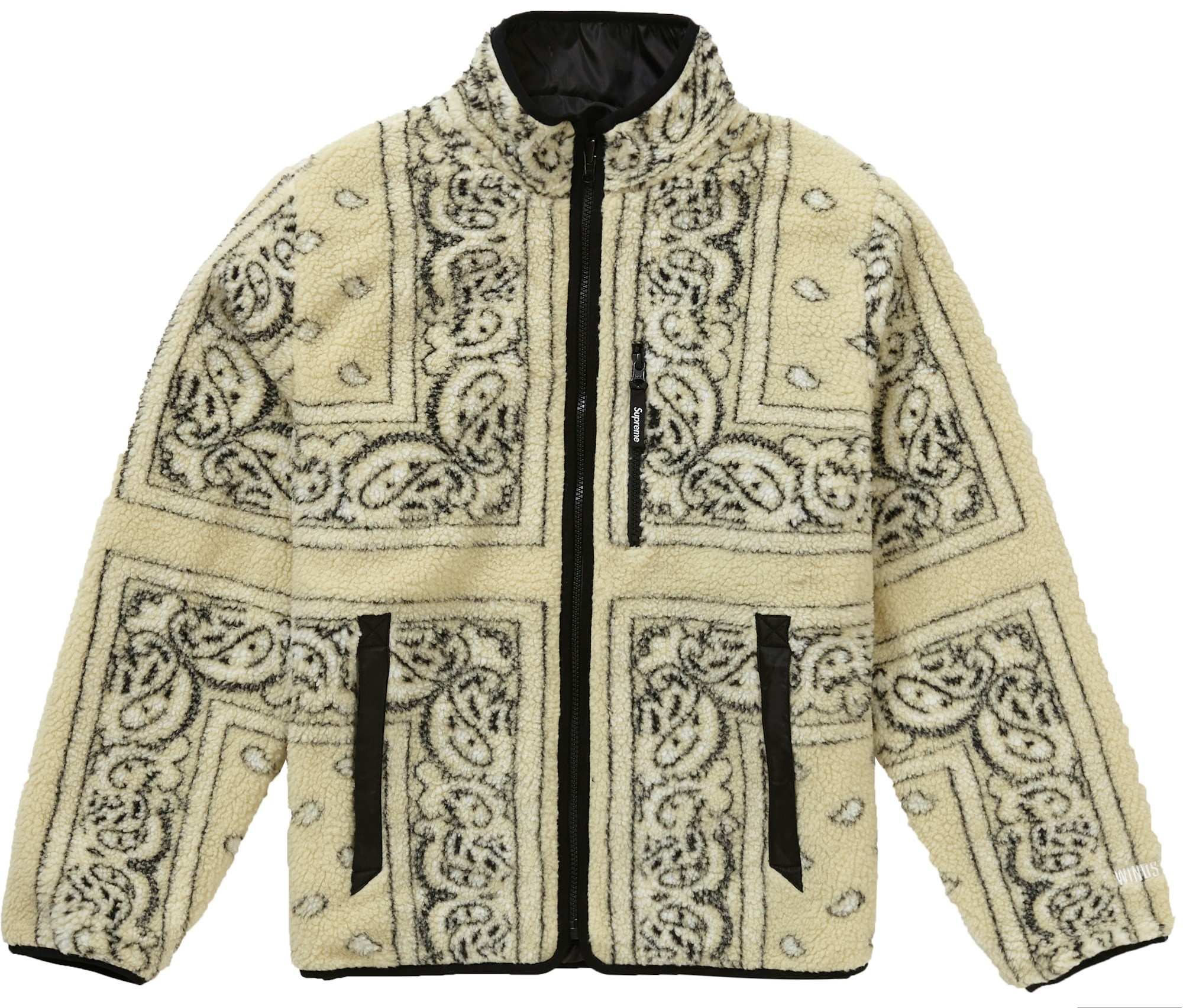 Supreme Reversible Bandana Fleece Jacket Tan - FW19
