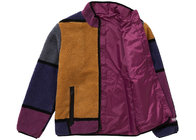 Supreme Reversible Colorblocked Fleece Jacket Purple