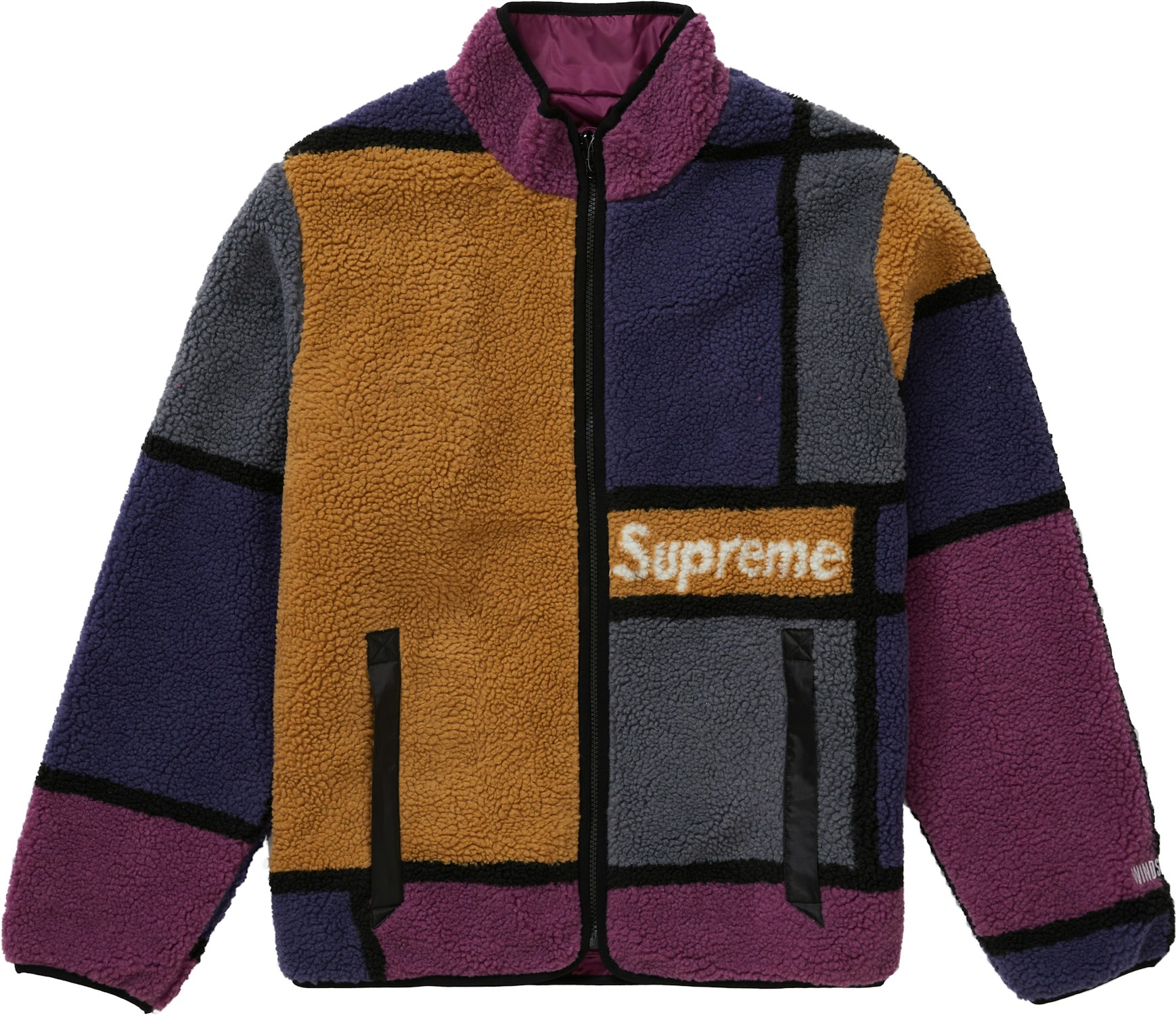 Supreme Reversible Colorblocked Fleece Jacket Purple - FW20