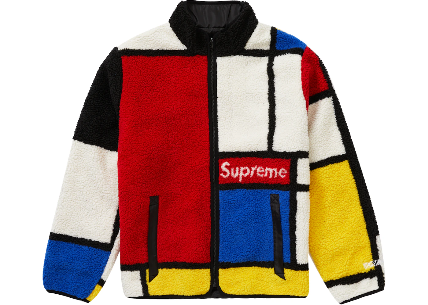 Supreme reversible logo fleece jacket natural Clearance
