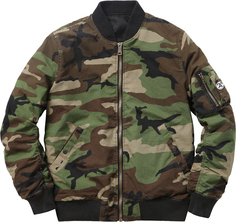 Supreme Reversible Cotton Ma 1 Jacket Green Camo - SS15 Hombre - ES