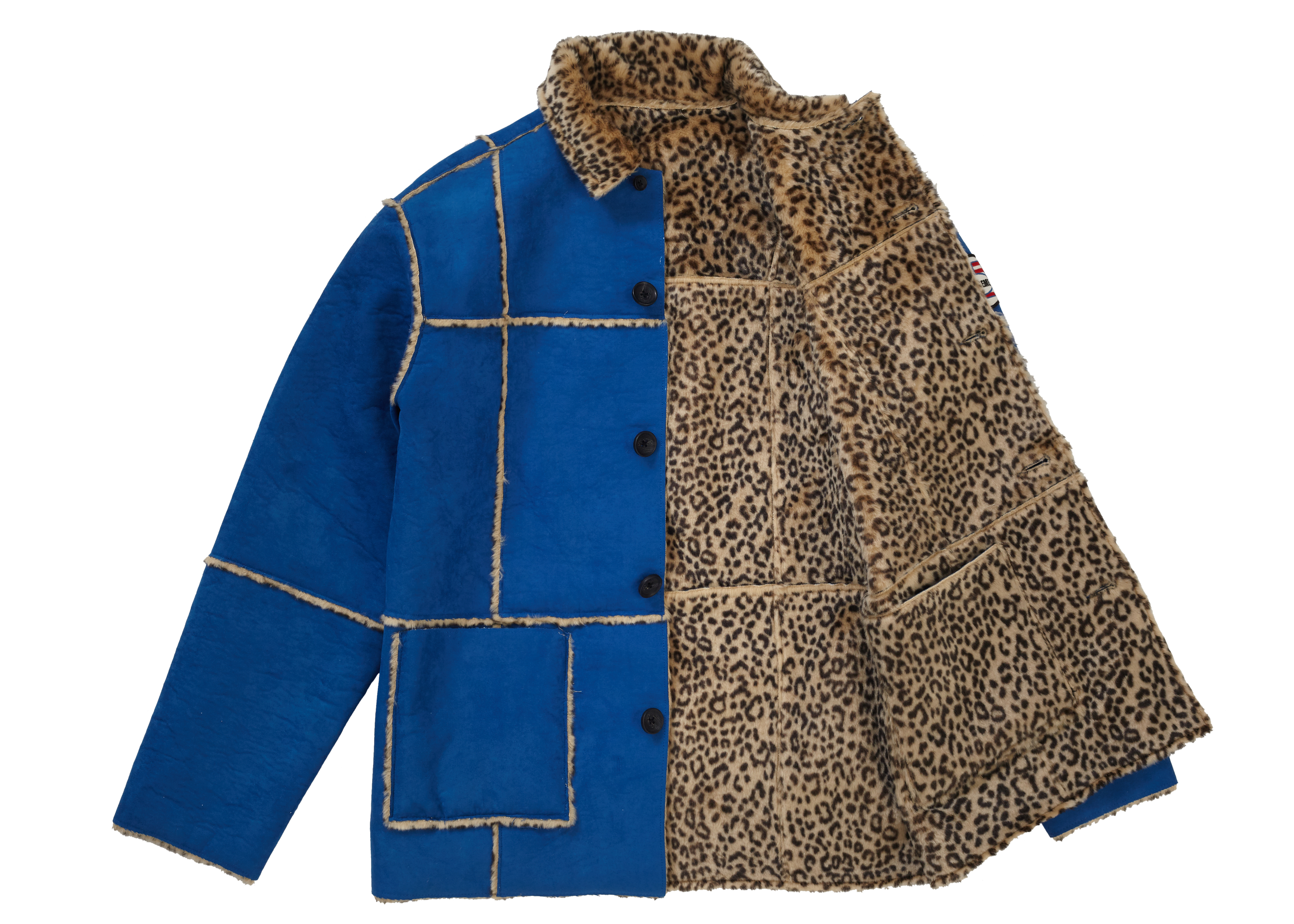 Supreme Reversible Faux Suede Leopard Coat Royal メンズ - SS19 - JP