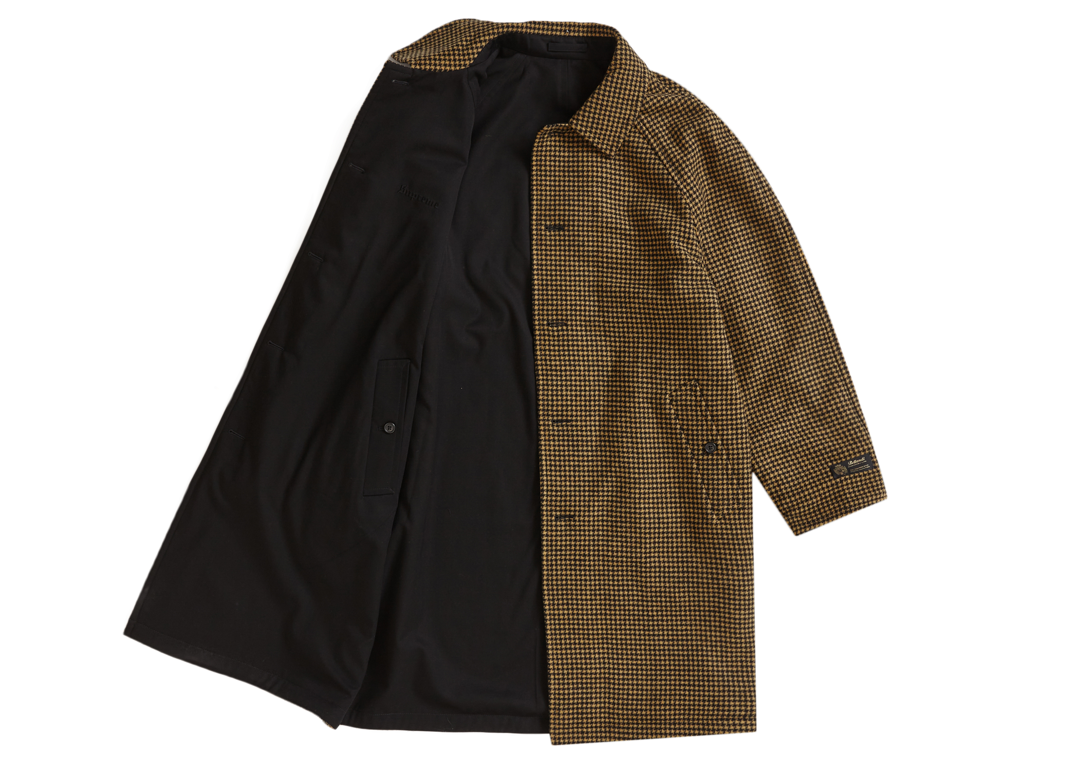 Supreme Reversible Houndstooth Overcoat Black メンズ - FW23 - JP