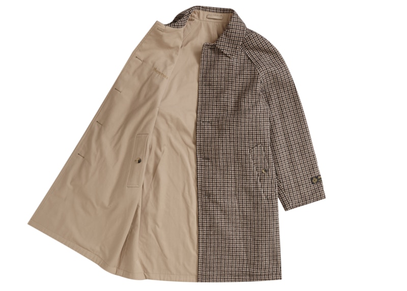 Supreme Reversible Houndstooth Overcoat Tan Men's - FW23 - US