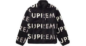 Supreme Reversible Logo Fleece Jacket Black