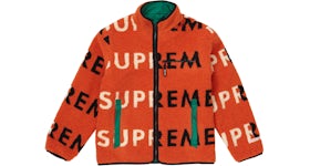 Supreme Reversible Logo Fleece Jacket Orange