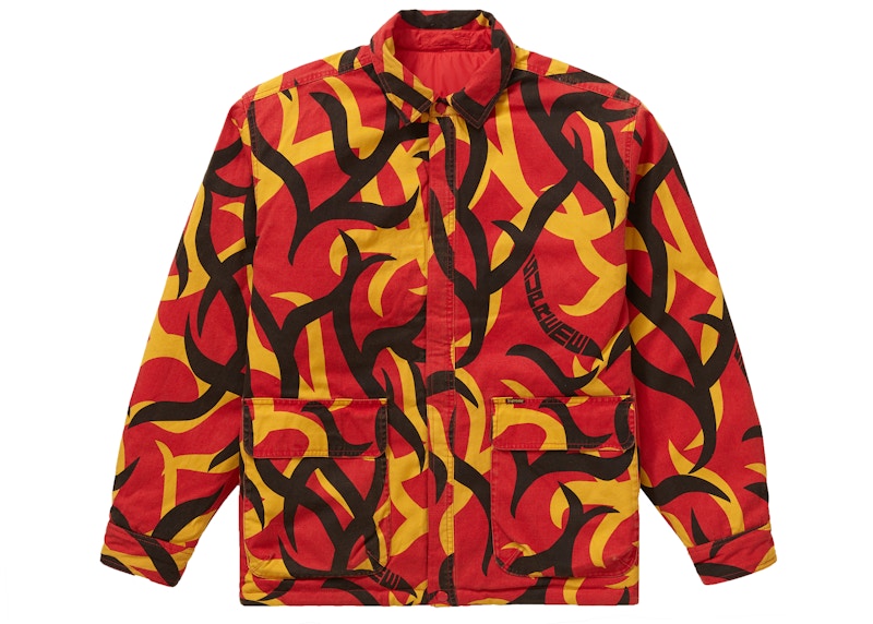 Supreme Reversible Puffy Work Jacket Red Tribal Camo Men's - FW19 - GB