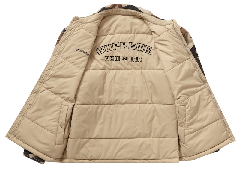 Supreme Reversible Puffy Work Jacket Tan Tribal Camo