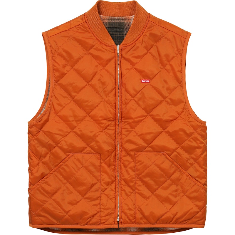 Supreme Reversible Shadow Plaid Vest Rust Men's - FW17 - US