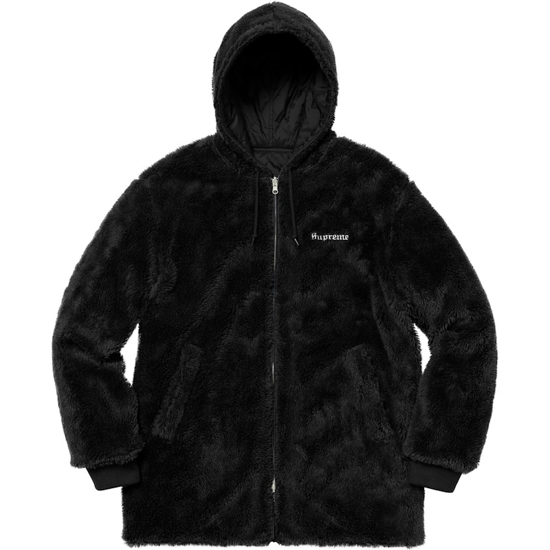 Supreme Reversible Sherpa Work Parka Black Men's - FW17 - US