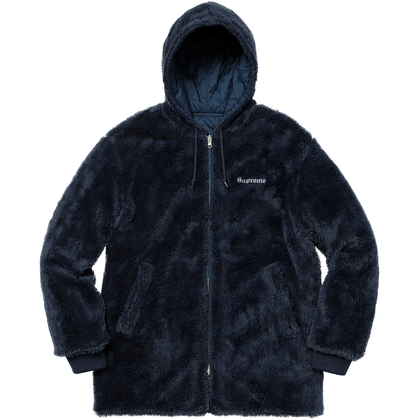 Supreme Reversible Sherpa Work Parka Navy - FW17 Men's - US