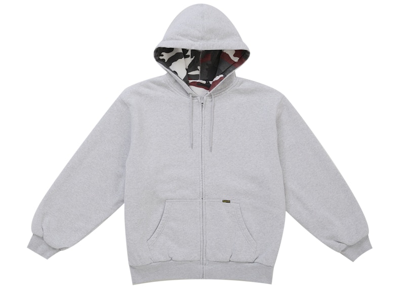 Supreme Reversible Work Zip Up Hooded Sweatshirt Heather Grey