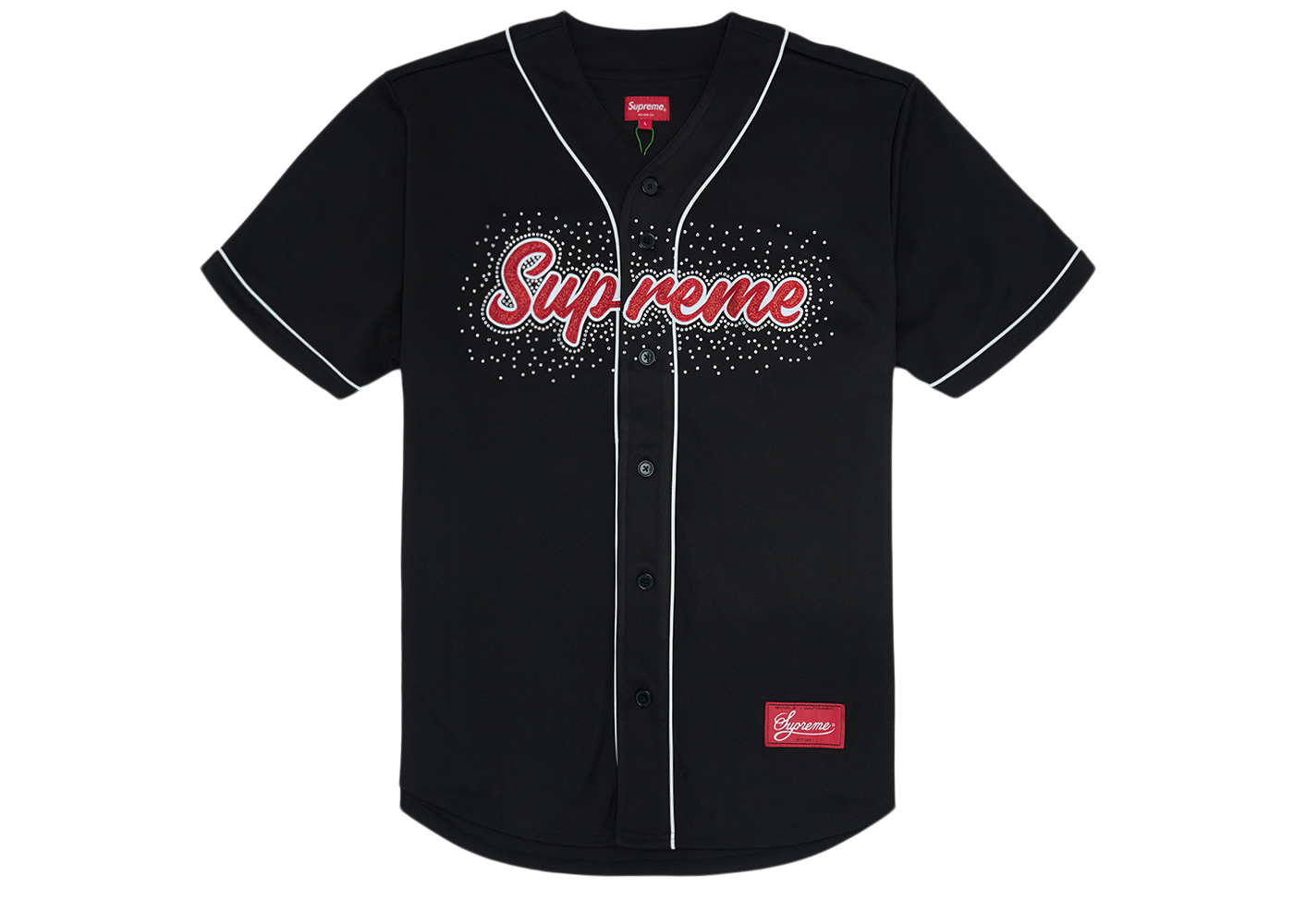 Supreme Rhinestone Baseball Jersey Black