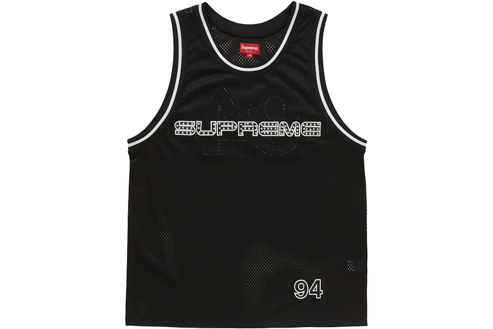 Supreme Rhinestone Basketball Jersey Black