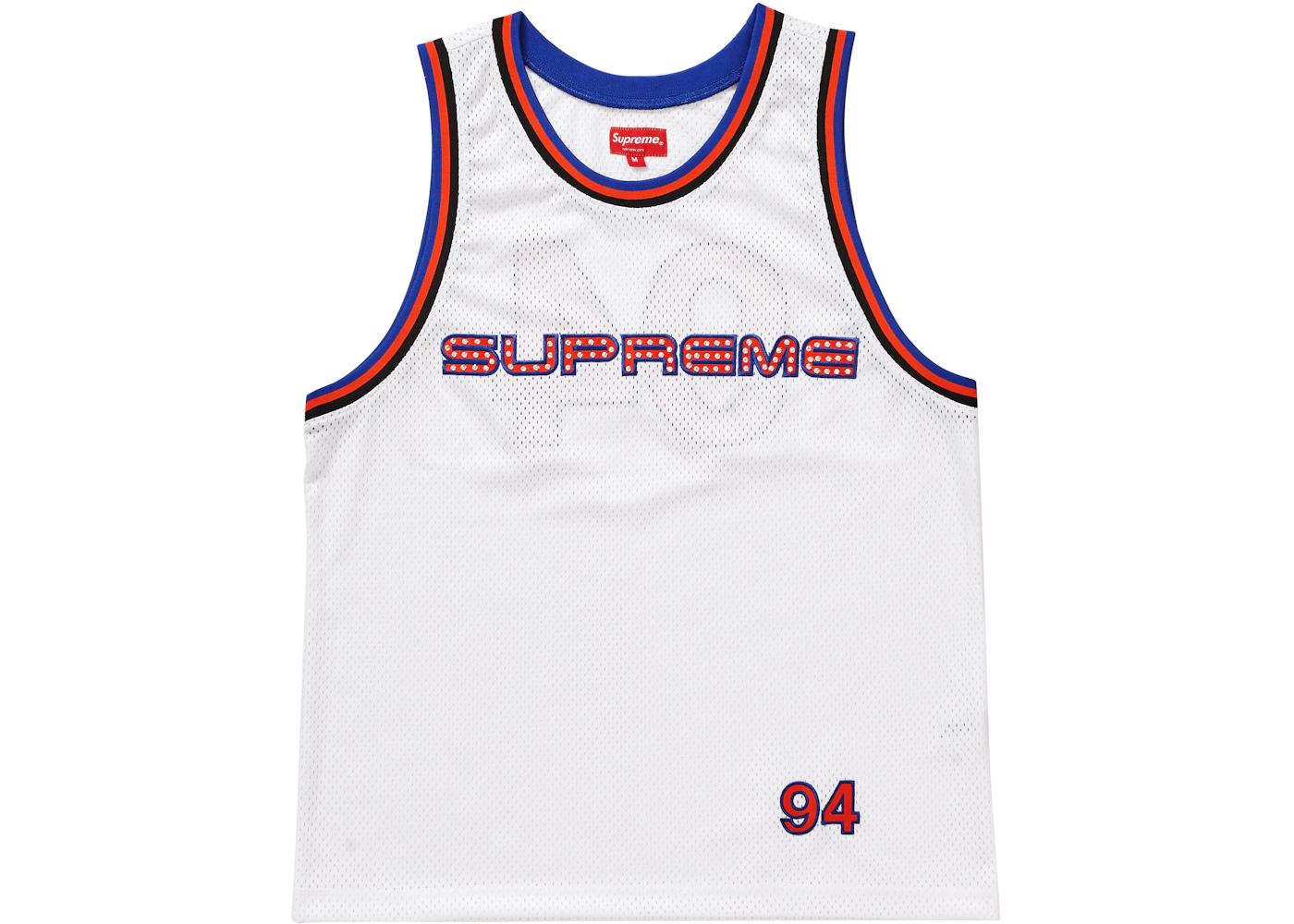 Supreme Rhinestone Basketball Jersey White Men's - SS19 - US