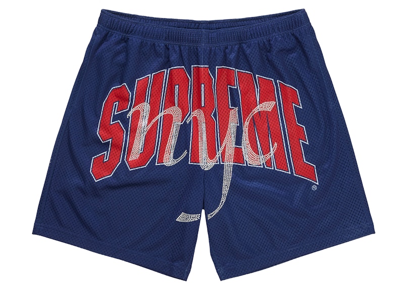 Supreme Rhinestone Mesh Short Navy