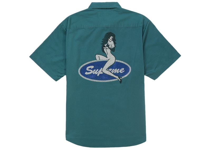 Supreme Rhinestone Pin Up S S Work Shirt (SS25) - $158