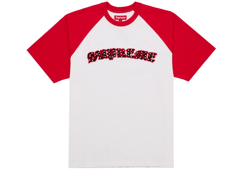 Supreme Rhinestone Raglan S/S Top White メンズ - SS26 - JP