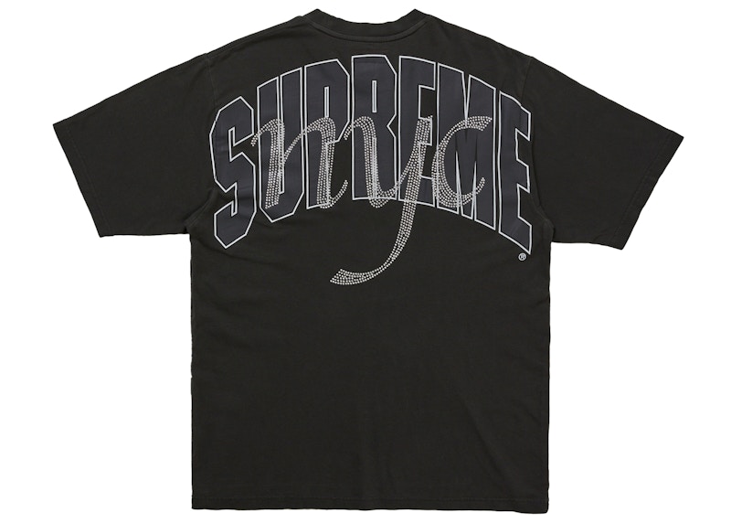 Supreme Rhinestone Script S/S Top Black