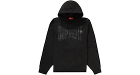 Supreme Rhinestone Shadow Hooded Sweatshirt Black