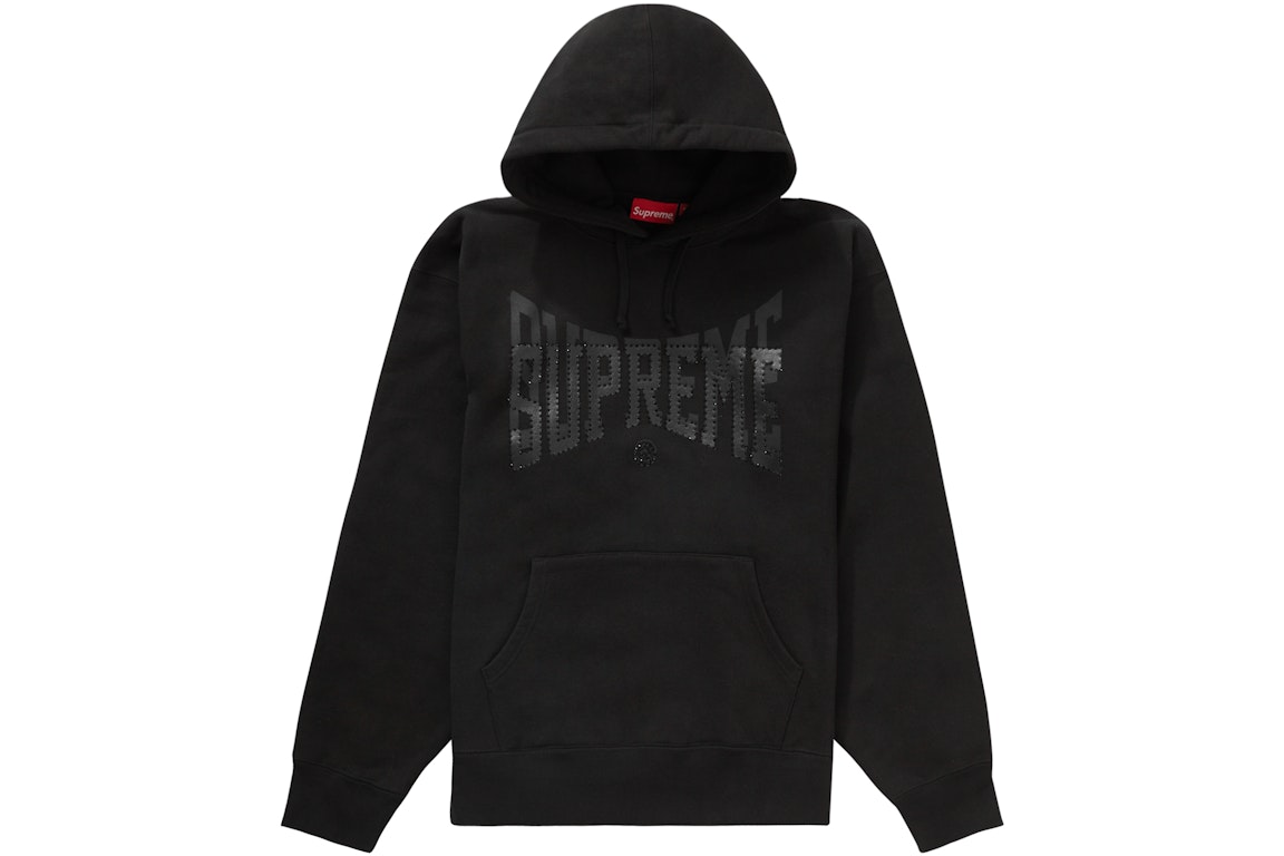 Pre-owned Supreme Rhinestone Shadow Hooded Sweatshirt Black