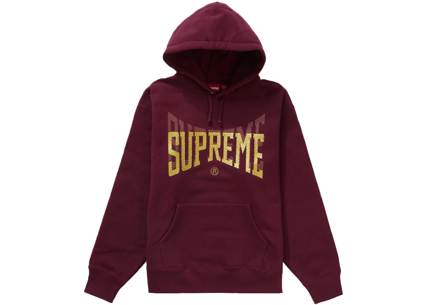 Rhinestone Supreme Heather Grey Hoodie Supreme Drop Shadow Hooded