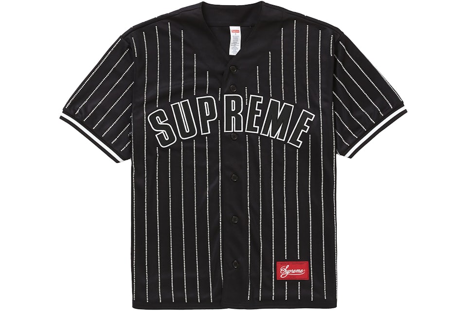 Supreme pinstripe baseball jersey Clearance