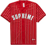 Supreme New York AD Baseball Jersey pinstripe sz L red